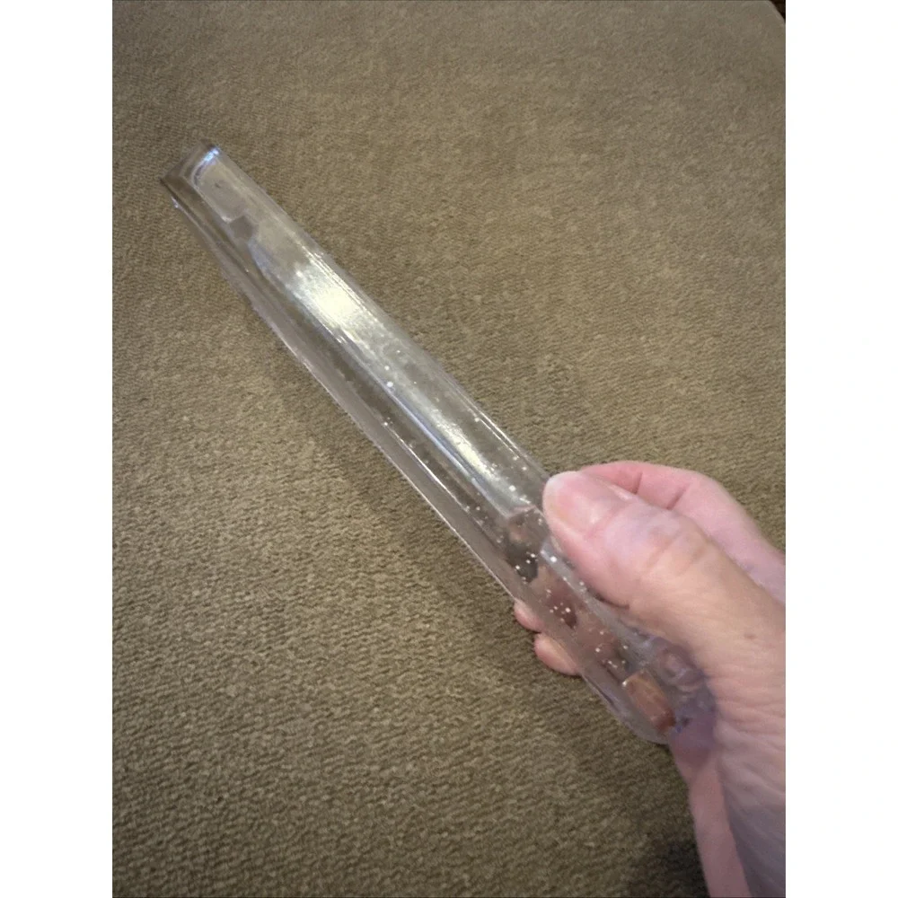 Corn on the Cob Holder Plate Clear Press Glass Vintage Crystal Heavy (TD)